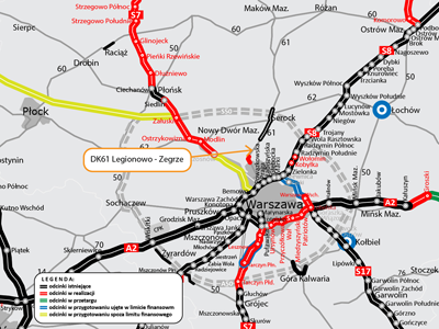 Umowa na projekt i rozbudowę DK61 Legionowo Zegrze NBI