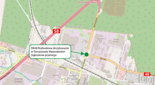 Plan rozbudowy skrzyżowania DK48 w Tomaszowie Mazowieckim