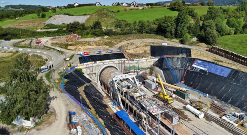 budowa tunelu pod Pisarzową część projektu Podłęże - Piekiełko, PLK