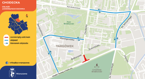 Przebudowa ul. Chodeckiej w Warszawie – kolejny etap robót