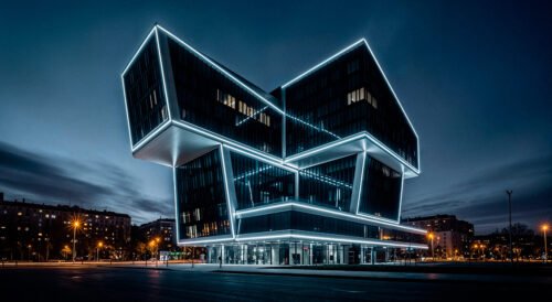 Bioinspirowane powłoki do zarządzania ciepłem w budynkach - nowoczesny budynek