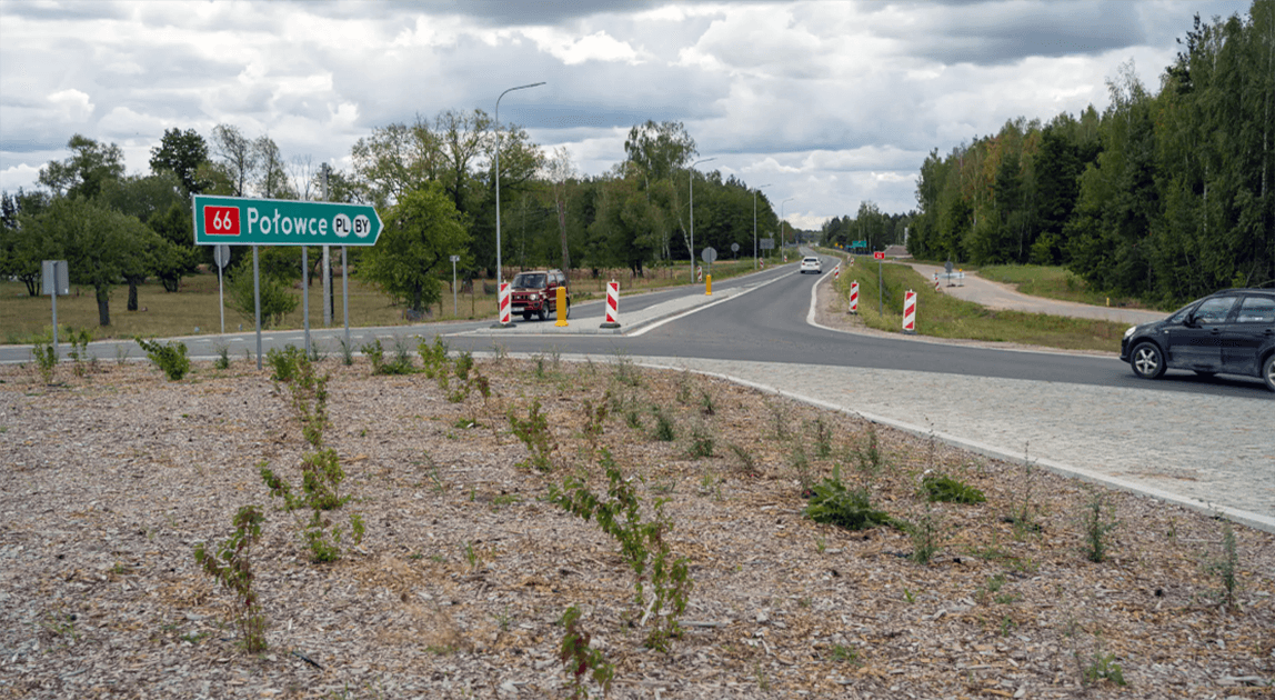 Obwodnica Bielska Podlaskiego – widok na rondo DK66