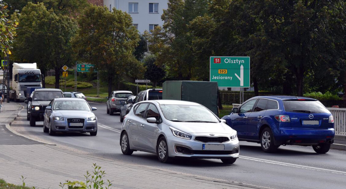 Obwodnica Dobrego Miasta – skrzyżowanie DK51 z ruchem tranzytowym w centrum