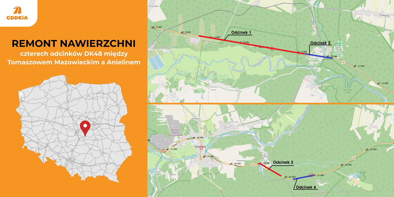Remont DK48 Tomaszów Mazowiecki – Spała