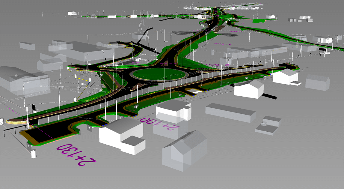 Rzut przebiegu obwodnicy Zatora - technologia BIM