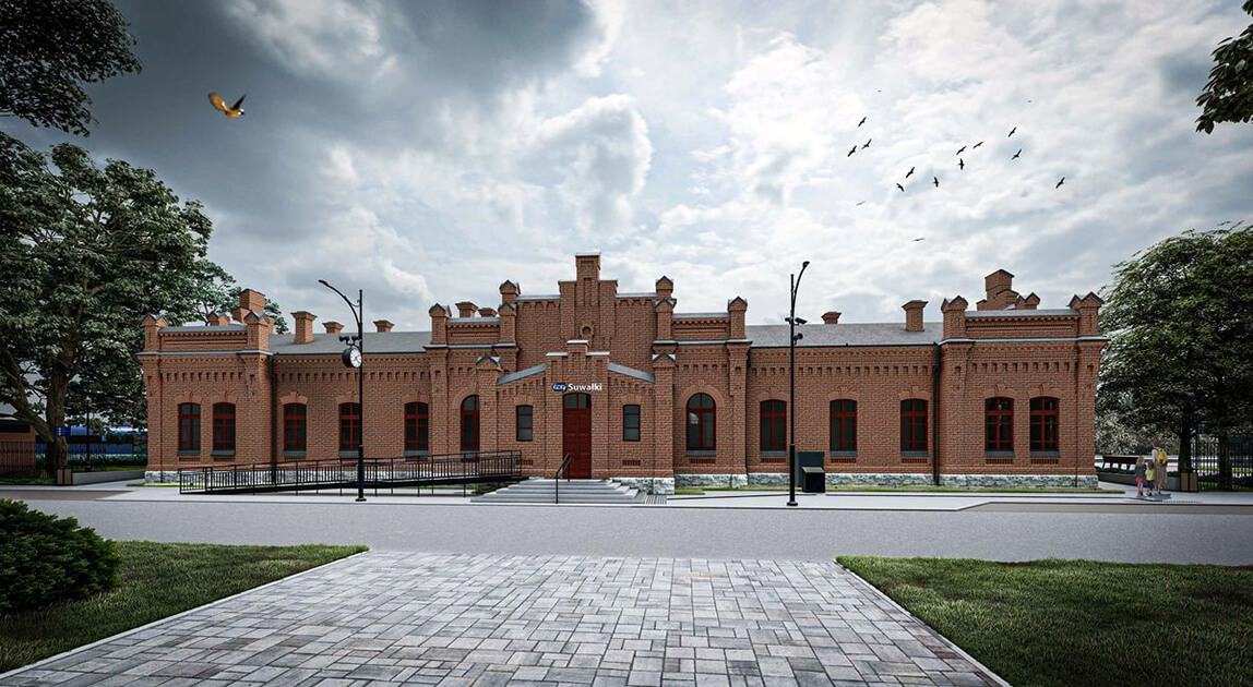 Wizualizacja dworca w Suwałkach, dworzec kolejowy w Suwałkach