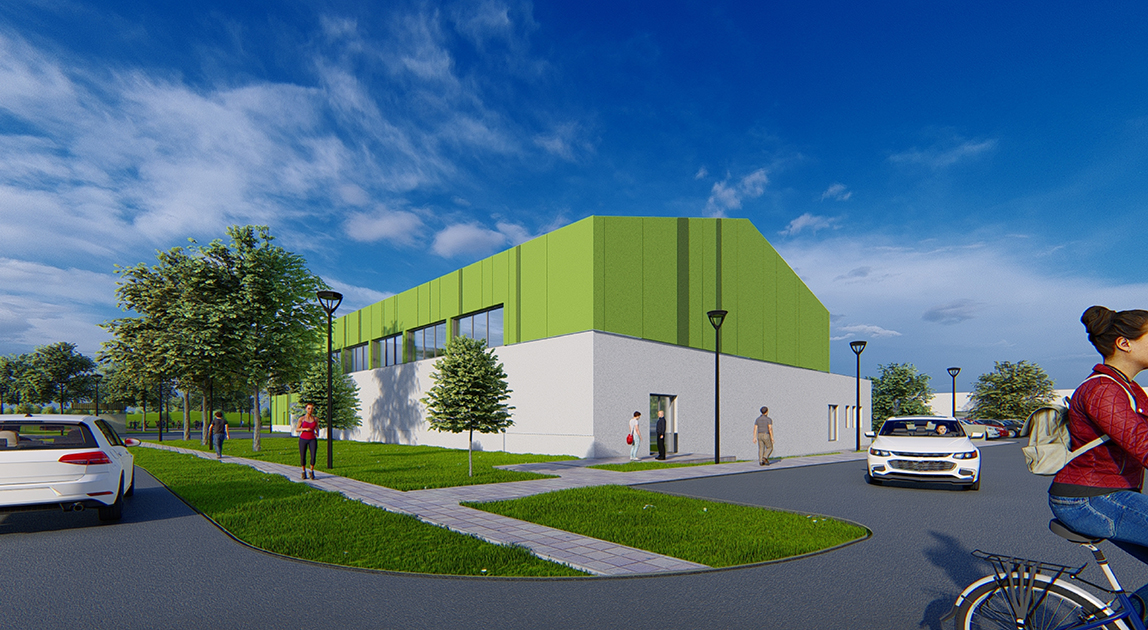 BERGER Bau - Wizualizacja hali sportowej w Środzie Śląskiej