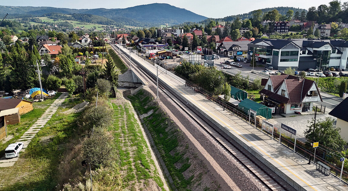Podłęże-Piekiełko – zmodernizowany przystanek w Rabce-Zdroju