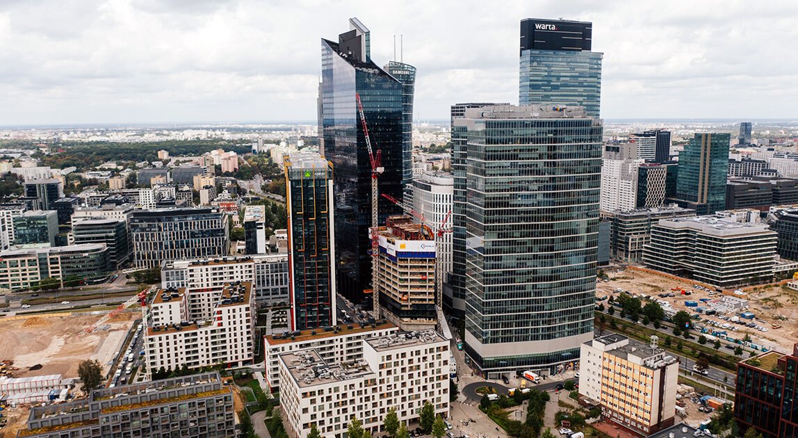 Skyliner II – budowa biurowca w połowie wysokości