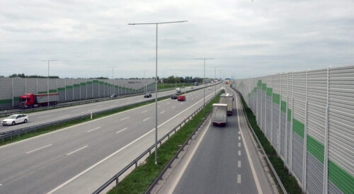 Ekrany akustyczne na A1 węzeł Piotrków Trybunalski Południe