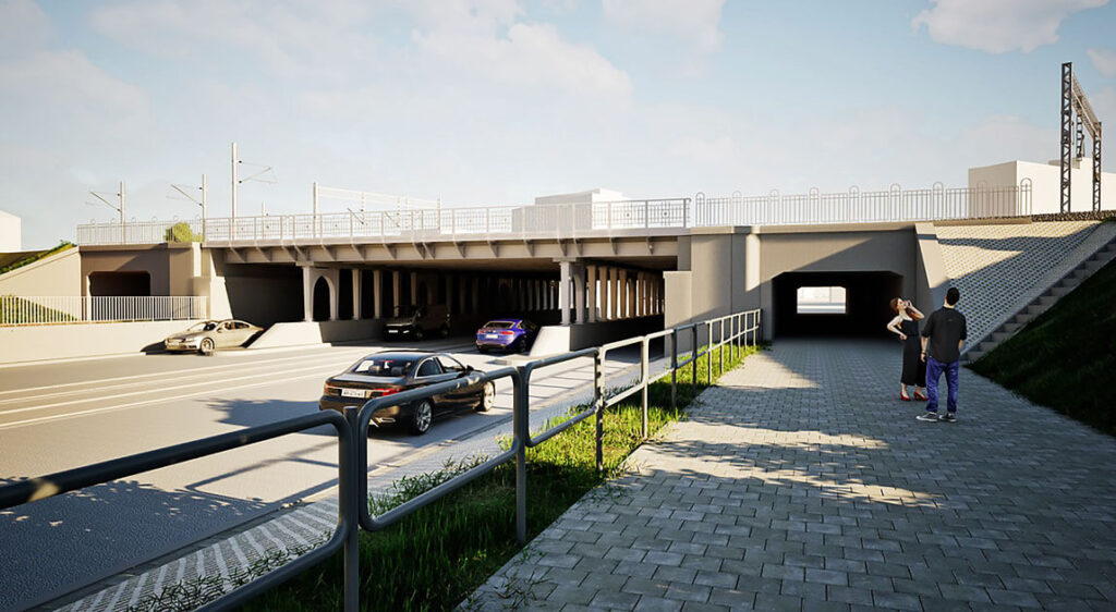 Wiadukt w ramach modernizacji linii kolejowej Będzin – Katowice – Katowice Piotrowice