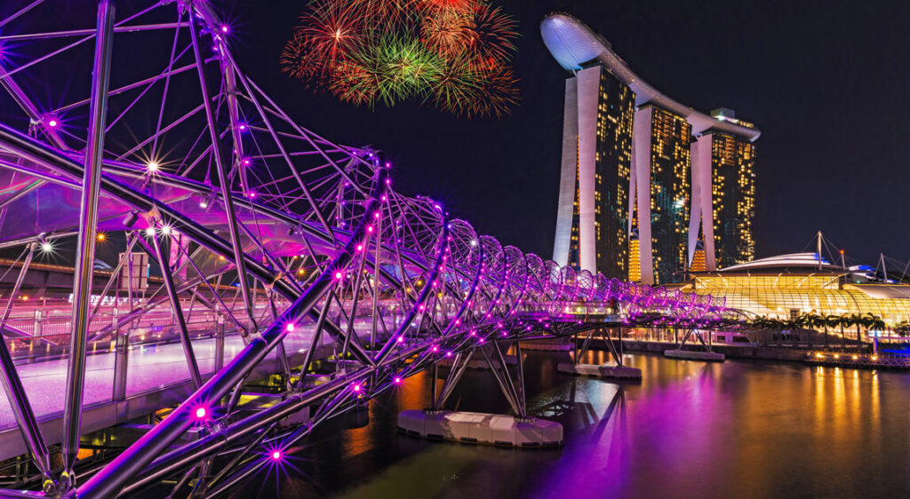 Most Helix w Marina Bay w Singapurze