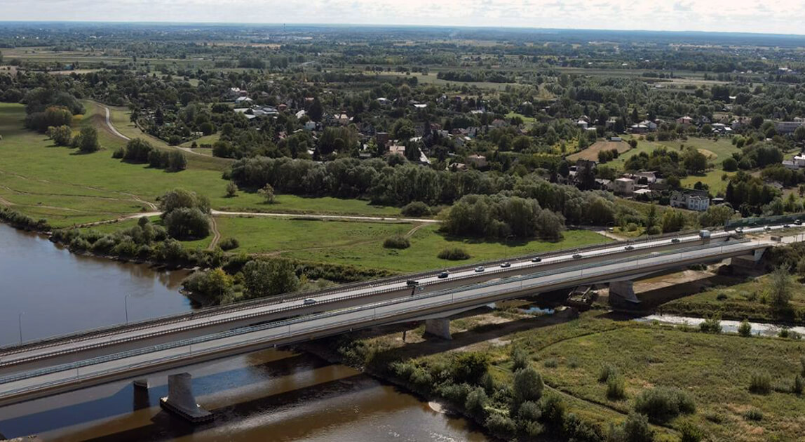 budowa węzła drogowego w Sandomierzu – widok mostów przez Wisłę