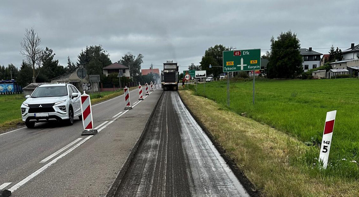 Rozbudowa drogi krajowej nr 65 – frezowanie nawierzchni