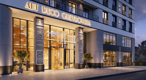 Wizualizacja inwestycji Art Deco Grzybowska w Warszawie - generalny wykonawca Skanska