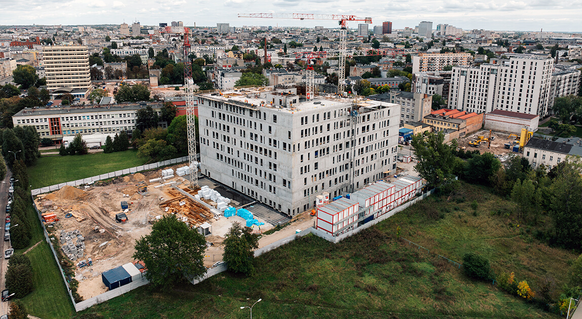 Budowa Sądu Rejonowego w Łodzi - postęp prac Balzola Polska