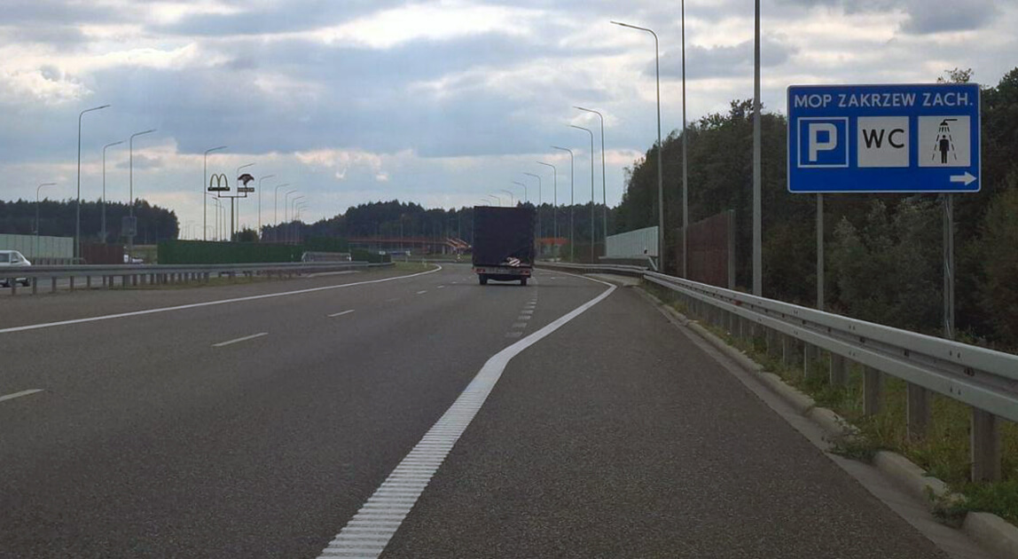 przetarg na dzierżawę MOP Zakrzew Zachód przy drodze ekspresowej S7