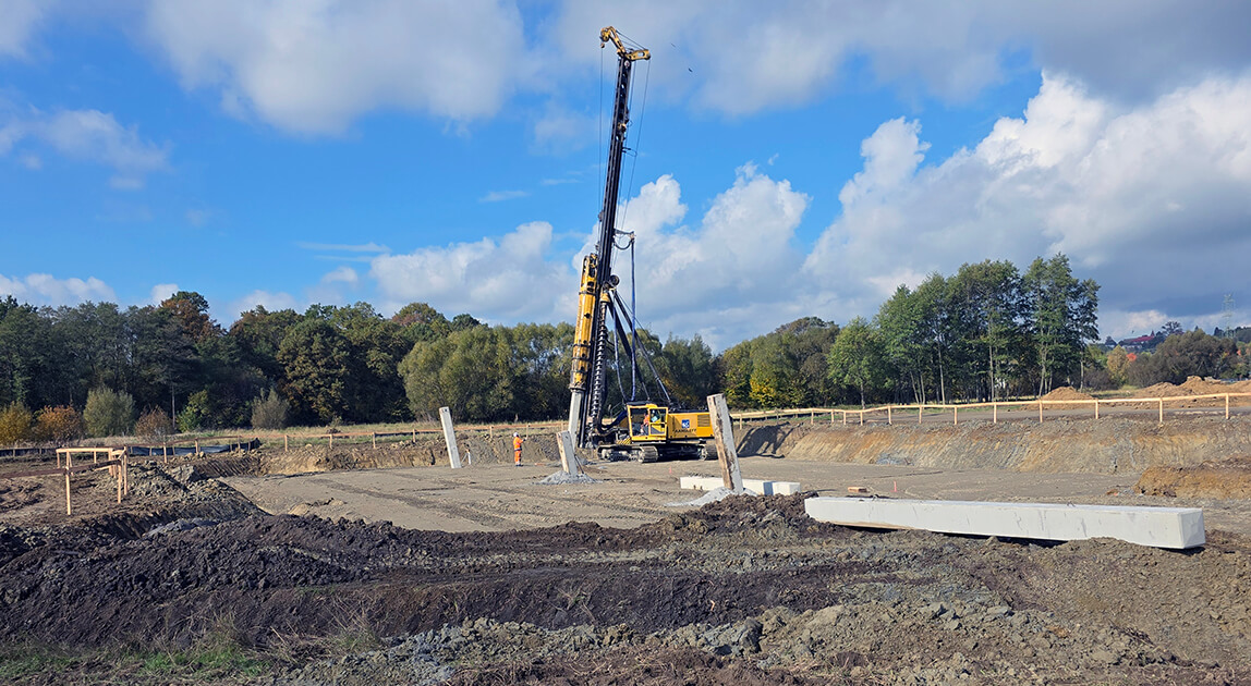 Próbne prace palowe na S19 Domaradz – Krosno