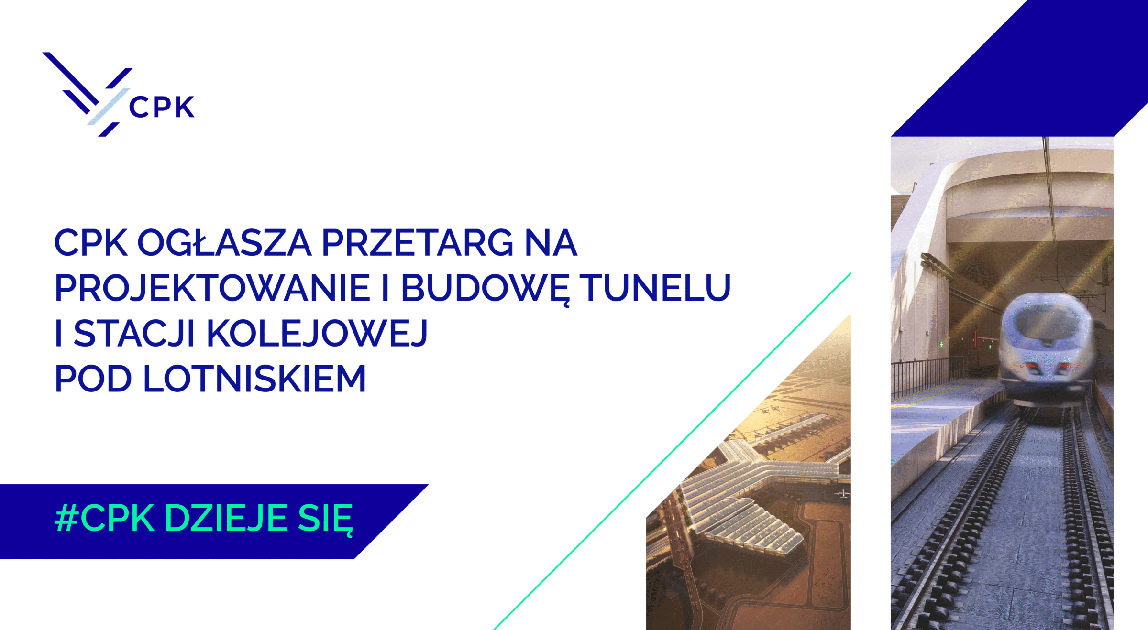 Przetarg na projekt i budowę tunelu i stacji kolejowej pod Lotniskiem CPK