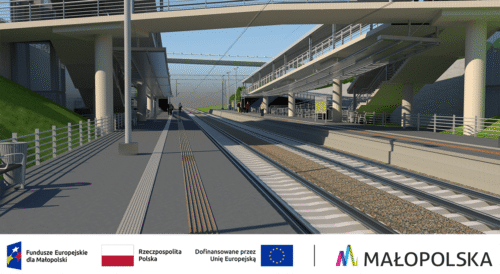 Wizualizacja przystanku SKA Kraków Prądnik Czerwony