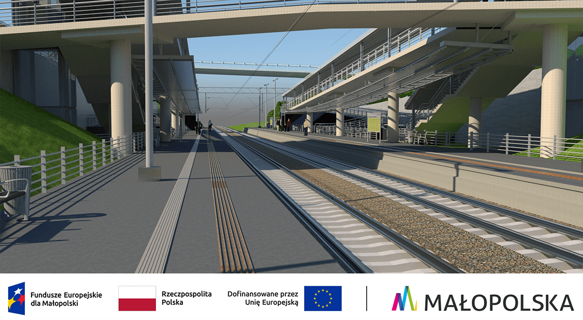 Wizualizacja przystanku SKA Kraków Prądnik Czerwony