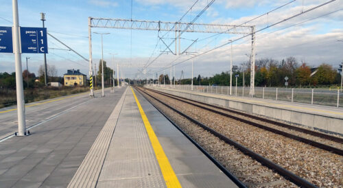 Stacja Przysucha na modernizowanej linii kolejowej nr 22 Tomaszów Mazowiecki - Radom