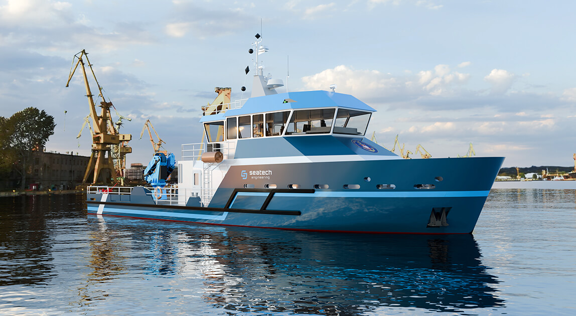 Wizualizacja stawiacza pław dla Urzędu Morskiego w Szczecinie