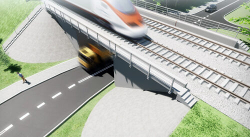 Modernizacja linii kolejowej nr 8 – wizualizacja wiaduktu kolejowego w Sędziszowie