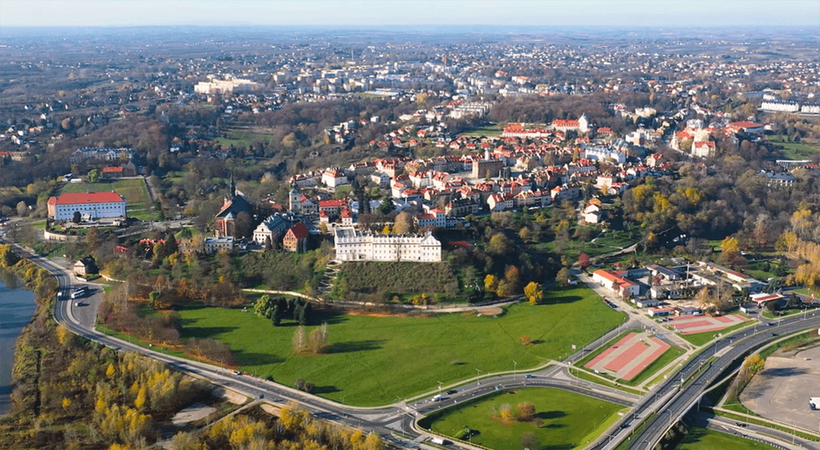Panorama Sandomierza - wzmocnienie bezpieczeństwa przeciwpowodziowego Sandomierza