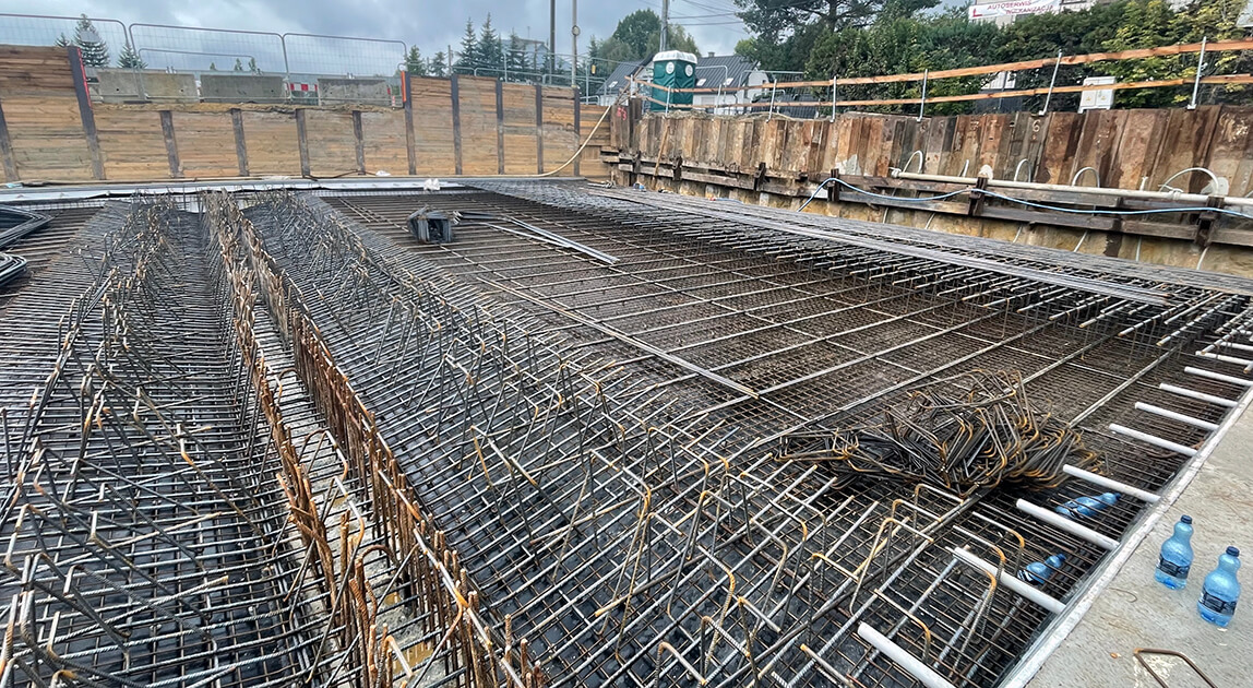 Budowa tunelu w Zabierzowie – zbrojenie stropu tunelu w Zabierzowie