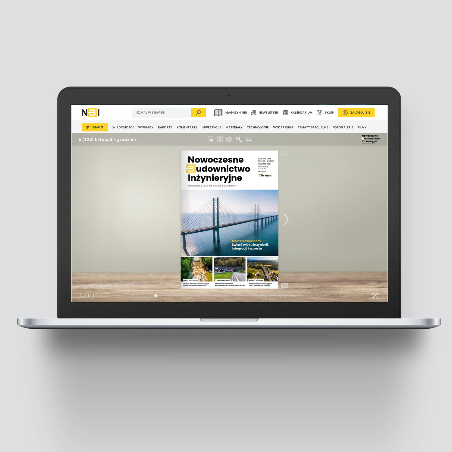 Okładka czasopisma „Nowoczesne Budownictwo Inżynieryjne”, wydanie listopad-grudzień elektroniczne