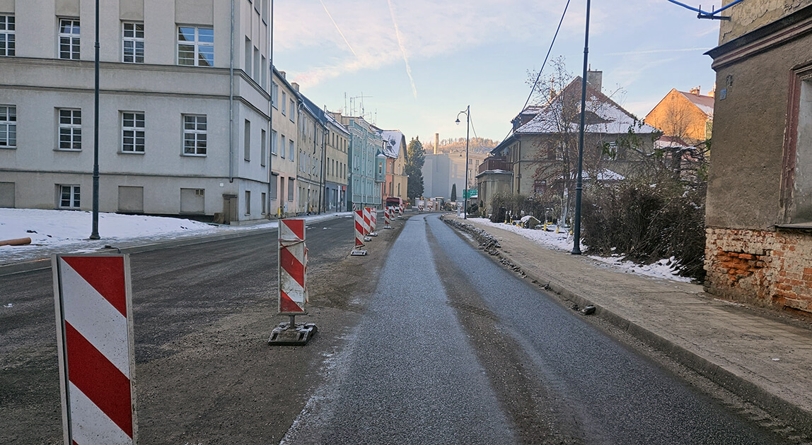 Rozbudowa DK40 w Głuchołazach – postępy zimowych prac drogowych