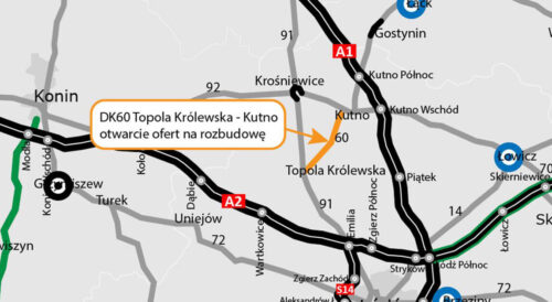 Otwarcie ofert na rozbudowę DK60 Topola Królewska - Kutno