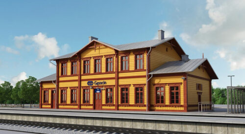 Modernizacja dworca w Gąsocinie – wizualizacja obiektu po modernizacji