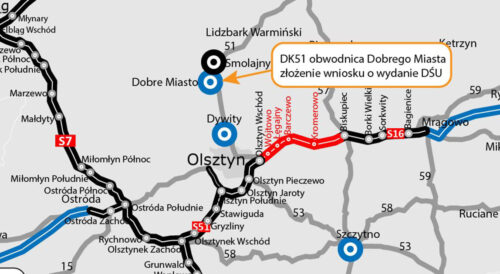 Wniosek o wydanie DŚU dla obwodnicy Dobrego Miasta