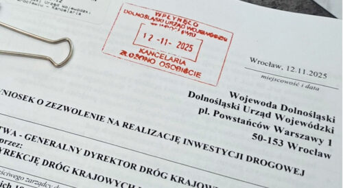 Pierwsza strona wniosku o ZRID dla S8 Niemcza – Ząbkowice Śląskie