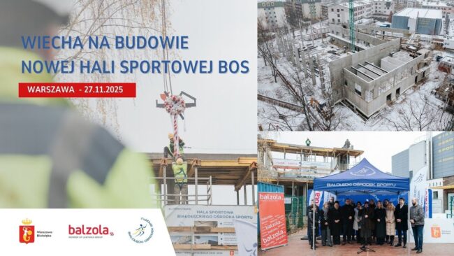 Wiecha na budowie Hali Sportowej Białołęki - Balzola Polska