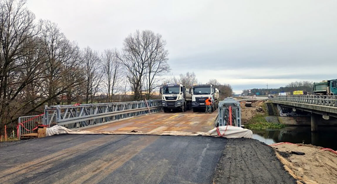 Most tymczasowy nad rzeką Mała Panew – rozbudowa DK45