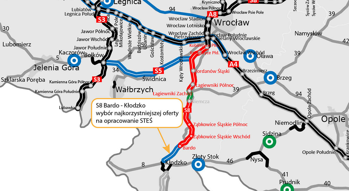 Wybrano wykonawcę STEŚ dla S8 Bardo – Kłodzko
