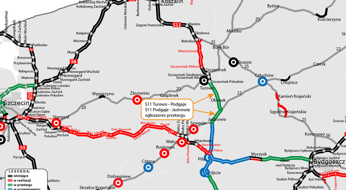 Droga ekspresowa S11 – przetargi na S11 Turowo – Podgaje – Jastrowie