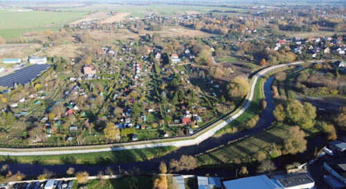 Modernizacja wałów przeciwpowodziowych - zmodernizowane wały przeciwpowodziowe rzeki Iny w Stargardzie