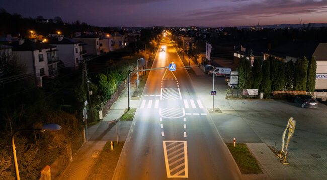 Doświetlenie przejść dla pieszych na Podkarpaciu – przejście dla pieszych w Jaśle