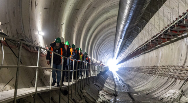 Tunel kolejowy Podłęże – Piekiełko – drążenie TBM - wizyta Krakowa