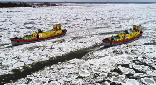 Akcja lodołamania – praca lodołamaczy
