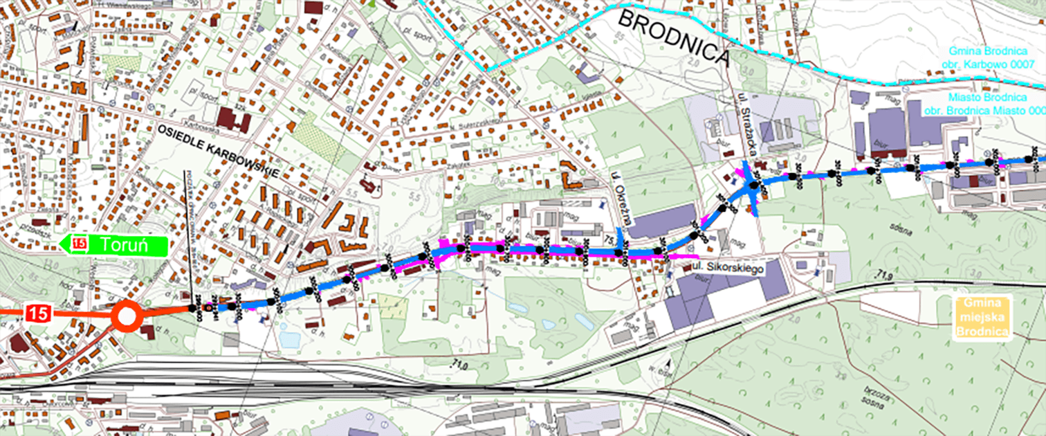 Rozbudowa DK15 Brodnica – Tama Brodnicka – plan orientacyjny
