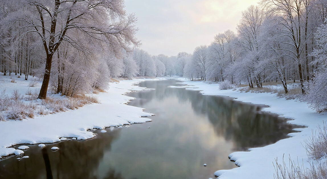 Aktualna sytuacja hydro-meteorologiczna – rzeka zimą