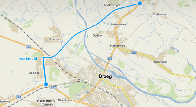 Przetarg na prace geologiczne dla obwodnicy Brzegu - wizualizacja obwodnicy Brzegu