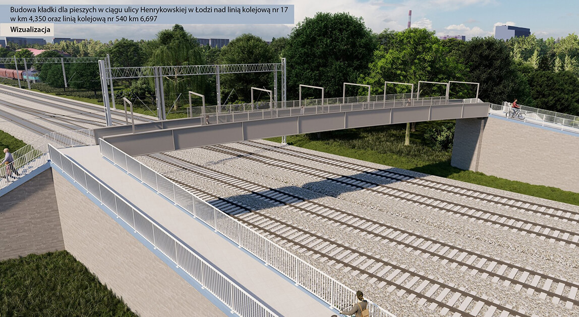 Kładka nad torami na Widzewie – wizualizacja