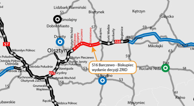 Wydano ZRID dla S16 Barczewo – Biskupiec