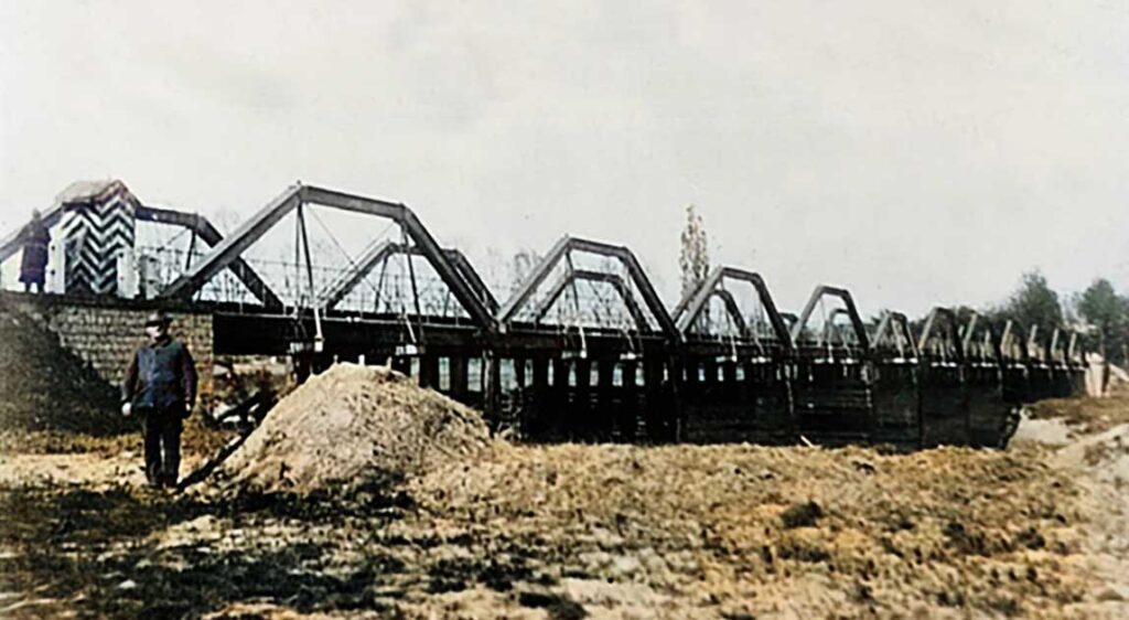 Trapezowate naciągi pierwszego Mostu Ciechowickiego, ok. 1920–1921